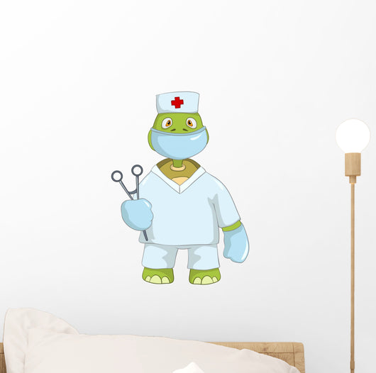Funny Turtle Doctor Wall Decal