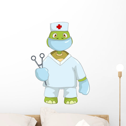 Funny Turtle Doctor Wall Decal
