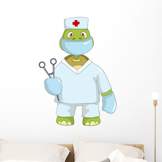 Funny Turtle Doctor Wall Decal