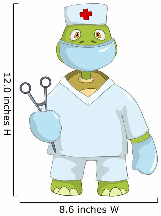 Funny Turtle Doctor Wall Decal
