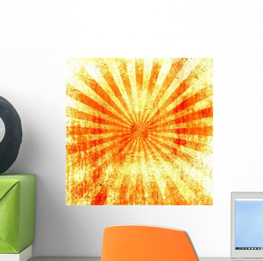 Grunge Style Abstract with Wall Decal