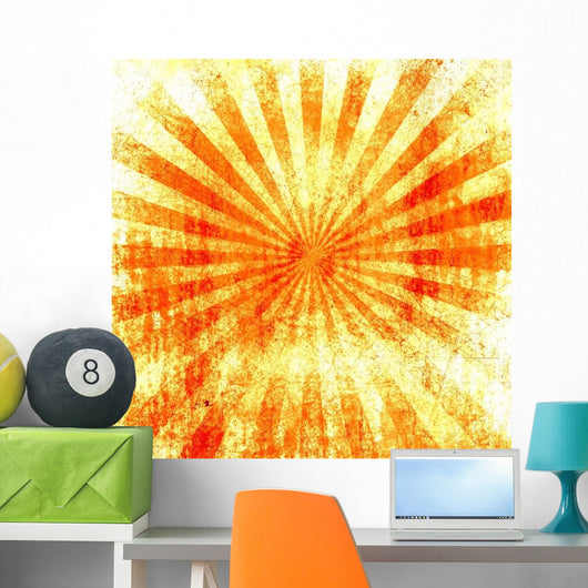 Grunge Style Abstract with Wall Decal