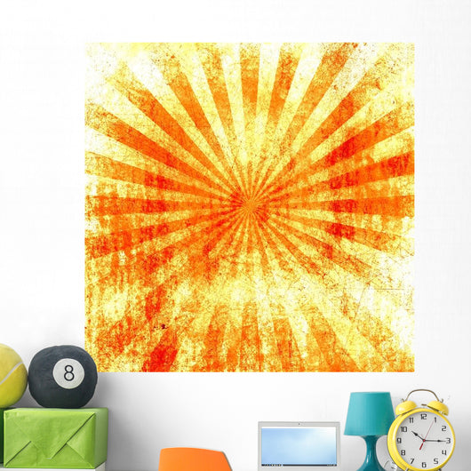 Grunge Style Abstract with Wall Decal
