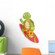Funny Turtle Surfing Wall Decal