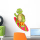 Funny Turtle Surfing Wall Decal