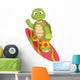 Funny Turtle Surfing Wall Decal