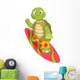 Funny Turtle Surfing Wall Decal