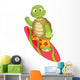 Funny Turtle Surfing Wall Decal