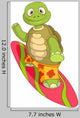 Funny Turtle Surfing Wall Decal