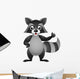 Raccoon Cartoon Hand Waving Wall Decal