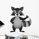 Raccoon Cartoon Hand Waving Wall Decal