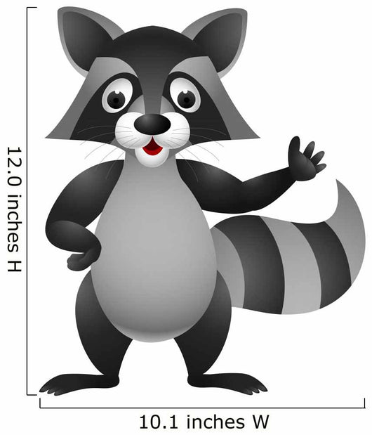 Raccoon Cartoon Hand Waving Wall Decal