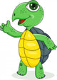 Turtle Waving Hand Wall Decal