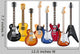 acoustic and electric guitars set of vector icon illustration Wall Decal