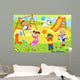 Group Children Playing Playground Wall Decal