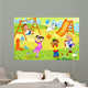 Group Children Playing Playground Wall Decal