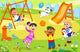 Group Children Playing Playground Wall Decal