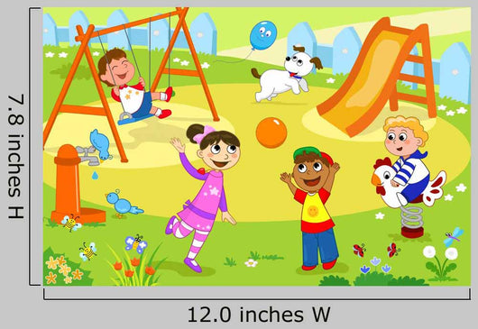Group Children Playing Playground Wall Decal
