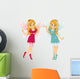 Pink Fairies Blue Wall Decal