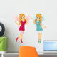 Pink Fairies Blue Wall Decal