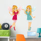 Pink Fairies Blue Wall Decal