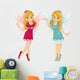 Pink Fairies Blue Wall Decal