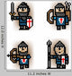 Pixel Soldiers from Blue Wall Decal