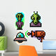 Pixel Alien Set Wall Decal