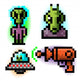 Pixel Alien Set Wall Decal
