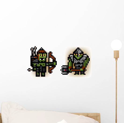 Two Pixel Orc Soldiers Wall Decal
