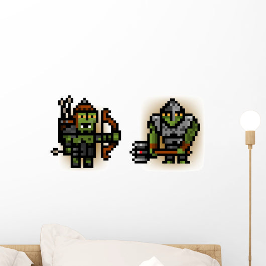 Two Pixel Orc Soldiers Wall Decal