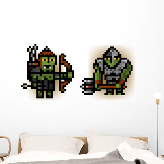 Two Pixel Orc Soldiers Wall Decal