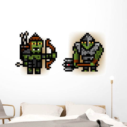 Two Pixel Orc Soldiers Wall Decal
