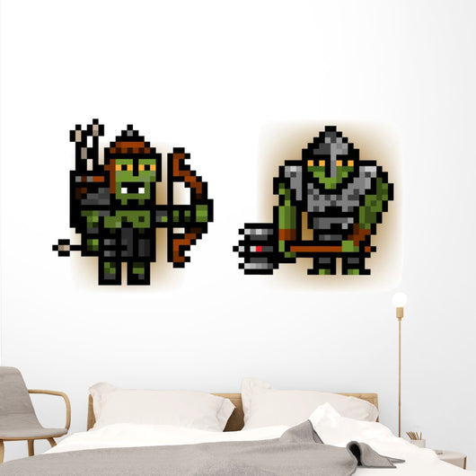 Two Pixel Orc Soldiers Wall Decal