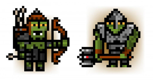 Two Pixel Orc Soldiers Wall Decal