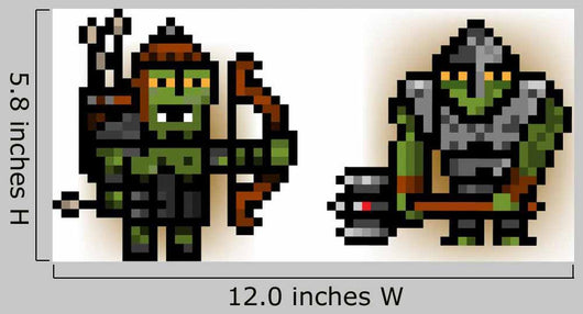 Two Pixel Orc Soldiers Wall Decal