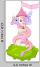 Pink Castle Tower Dragon Wall Decal