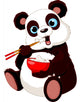 Panda Eating Rice Wall Decal