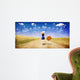 Lonely Girl with Suitcase Wall Decal