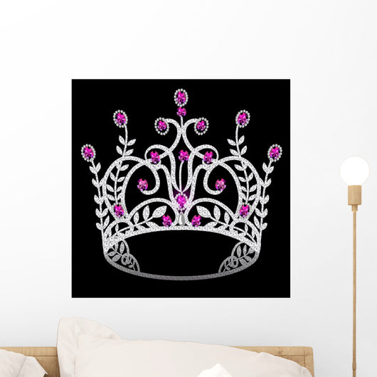 Crown with Purple Gems Wedding Wall Decal