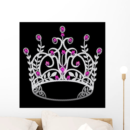 Crown with Purple Gems Wedding Wall Decal