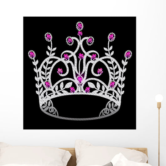 Crown with Purple Gems Wedding Wall Decal