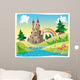 Panorama with Castle Cartoon Wall Decal