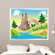 Panorama with Castle Cartoon Wall Decal