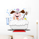 Cartoon Dog Having Bath Wall Decal