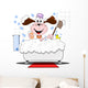 Cartoon Dog Having Bath Wall Decal