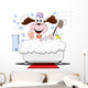 Cartoon Dog Having Bath Wall Decal