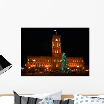 Christmas City Wall Decal shown on a wall