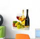 Wine Bottles and Glasses with Cheese Wall Decal