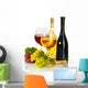 Wine Bottles and Glasses with Cheese Wall Decal
